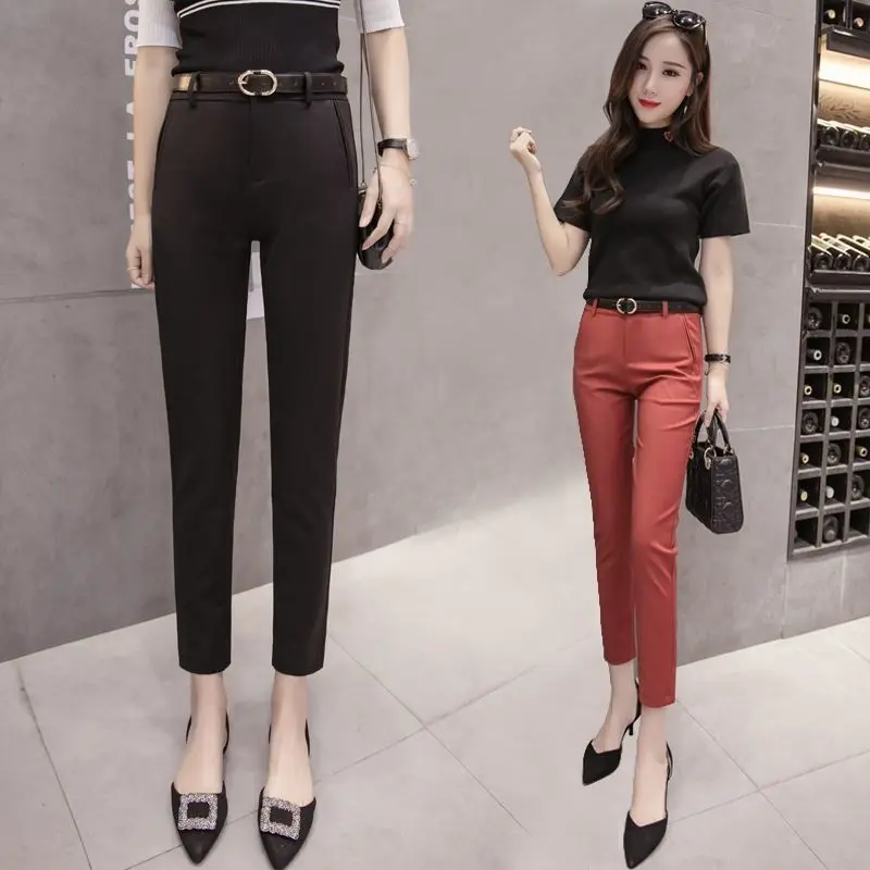 

Women High Waist Suit Pants 2023 New Spring Autumn Korean Style Elegant Casual Female Silm Solid Straight Trousers Clothing X105