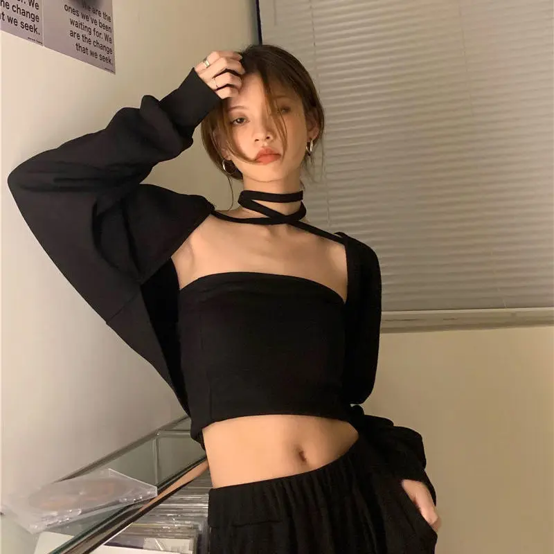 

Women Design Sexy Loose-fitting Bolero Solid Elegant Belt All-match Cropped Sweaters Fashion Shawl Ulzzang Feminine Cape