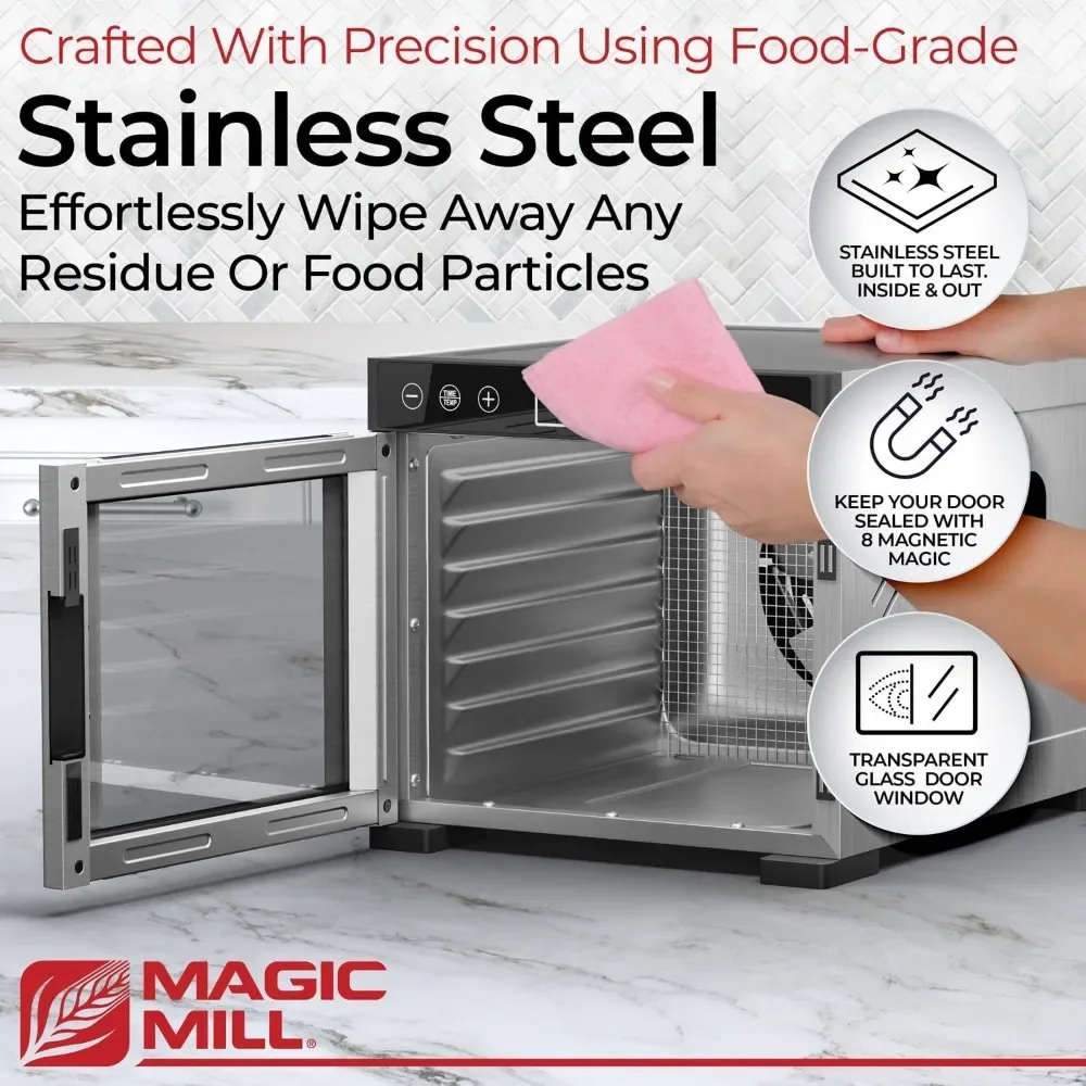 Magic Mill Pro Food Dehydrator machine 7 Stainless Steel Trays Dryer for Jerky, Dog Treats, Herb, Meat, Beef