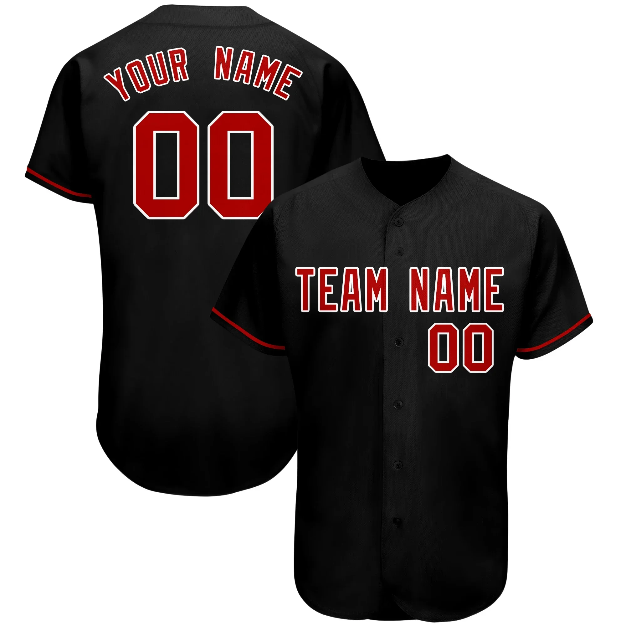 thumbnail image 1 of Camiseta de béisbol bordada personalizada barata para hombres/mujeres/jóvenes, diseño de camisetas de juego de softbol con cuello en V y nombre y número del equipo, 1 of 5