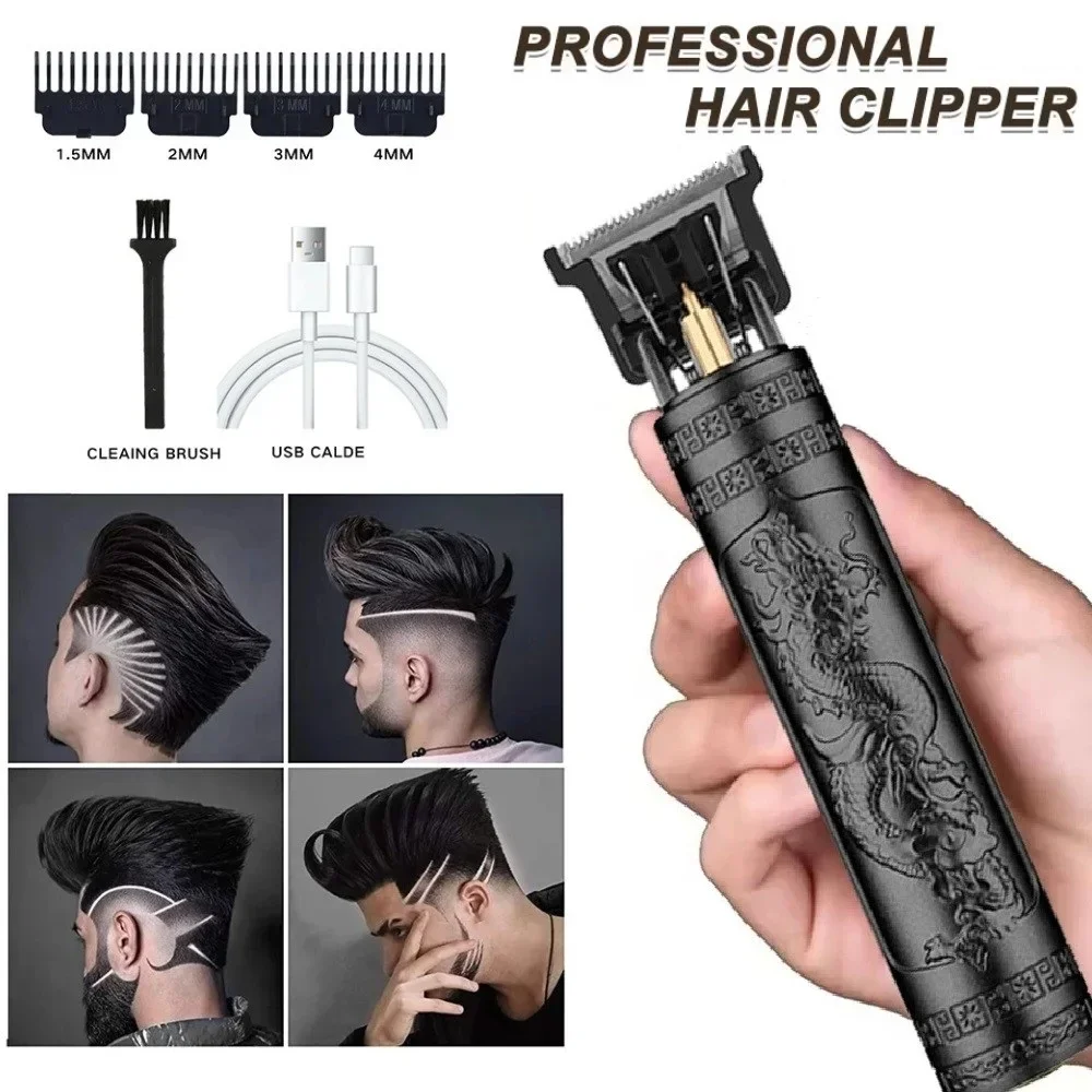 

2024 Vintage T9 Hair Cutting Machine Men's Electric Shaver Rechargeable Hair Trimmer Beard Clipper Barber Hair Cut Hot Sale