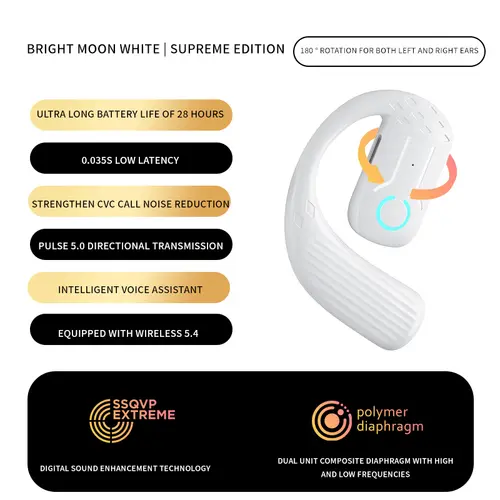 Bluetooth 5.4 Open Wireless Earphone 180° Rotation Adjustable Left Right Ear Universal Headset With Mic For Sport Business Music - Image 9