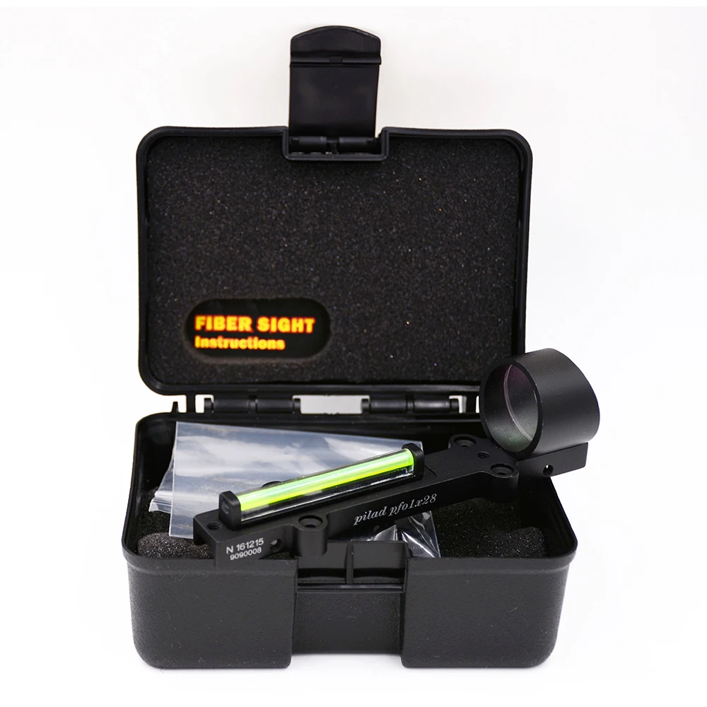 1x28 Red Green Fiber Optic Sight Red Dot Collimator Sight 11mm Rail For Shutgun Hunting Scope