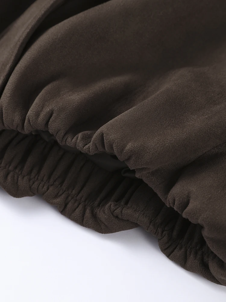 Stehkragen Langarm Zipper Mantel Frauen Elegante Tasche Geraffte Lose Anliegende Bomber Jacke Modische Damen Herbst Oberbekleidung – Detail 10