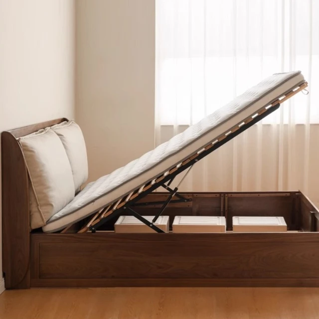 Storage Multifunctional Bed Space Saving Bedroom Frame Japanese Sun Sleeping Bed Wooden Tatami Camas De Casal Hotel Furniture 2