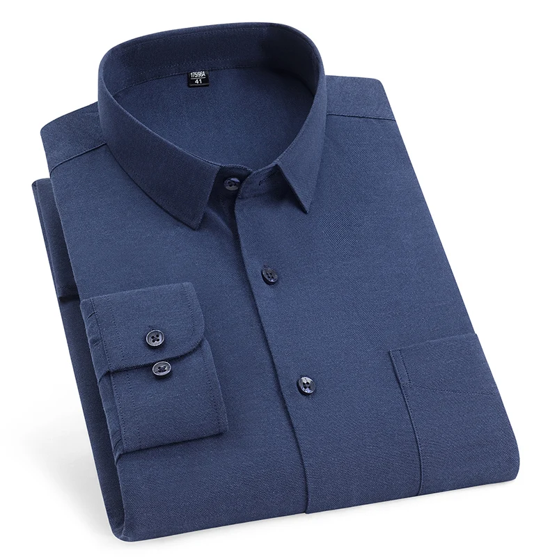 Men's Long Sleeve Stripe Cotton Dress Shirt Autumn Business Formal