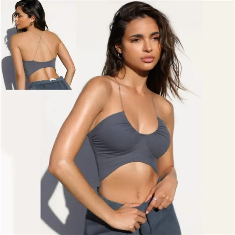 

Women's Sexy Beauty Back Halter Dance Chest Wrap Yoga Top, New