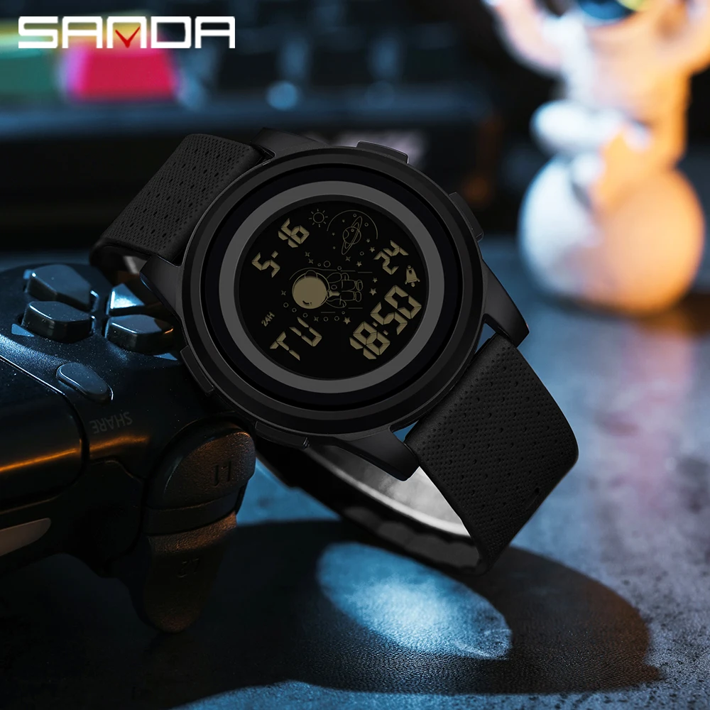 Sanda 2153 Back light Display Countdown Digital Sport Watches Mens 5bar Waterproof Stopwatch Electronic Wristwatch montre homme chanel allure homme sport одеколон 150мл