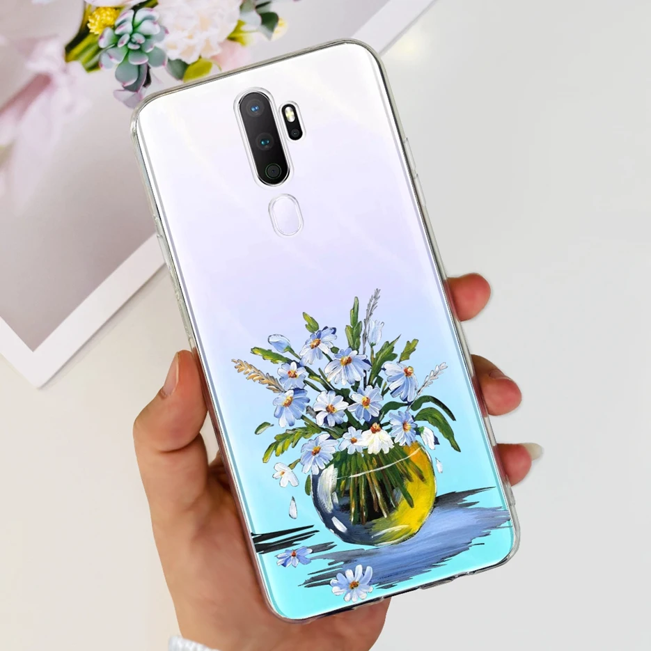 Stylish Painted Clear Silicone Phone Case, Soft Protective Cover