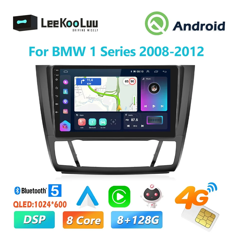 

LeeKooLuu 8G + 128G Carplay Android Авторадио для BMW 1 серии 2008-2012 мультимедийный видеоплеер 2 Din Авторадио 4G GPS стерео