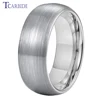 Classic Men Women Black Tungsten Wedding Band Ring Domed Brushed Finish 6MM 8MM Comfort Fit 3