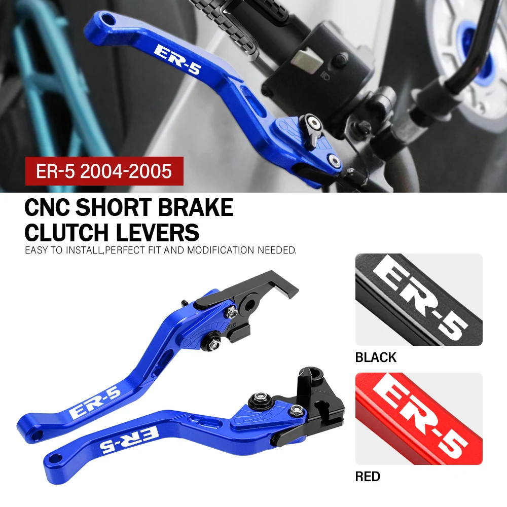 

For KAWASAKI ER-5 ER5 2004-2005 Motorcycle Accessories CNC Short Brake Clutch Levers LOGO
