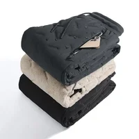 Men's Fleece-Lined Sweatpants Thickened Winter Casual Pants Trendy Brand Cotton Wadded Trousers Outer Wear Wool Velvet Pants