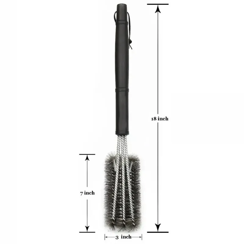 Grill Cleaning Brush BBQ Tool 3 Stainless Steel Brushes In 1 Cleaning Bbq Accessories