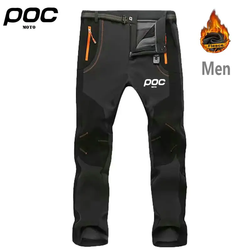 MOTO POC Fleece Waterproof Cycling Pants Autumn Winter Women Men Softshell FleeceTrousers Camping Climbing Running Outdoor Pant