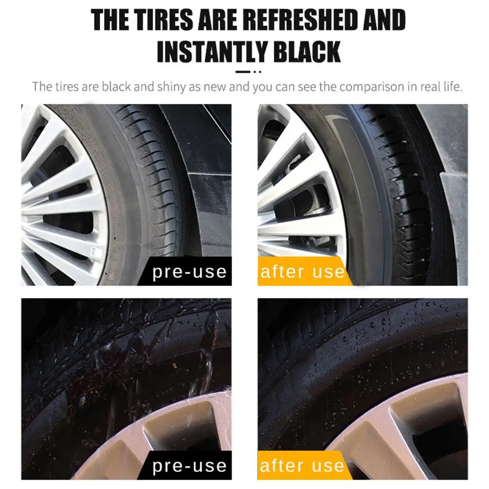 Car Tire Gloss Maintenance Agent Car Tire Retreading Wax Cream Cleaning Sealant Tyre Shine Coating Auto Supplies Gloss Clea S6A0