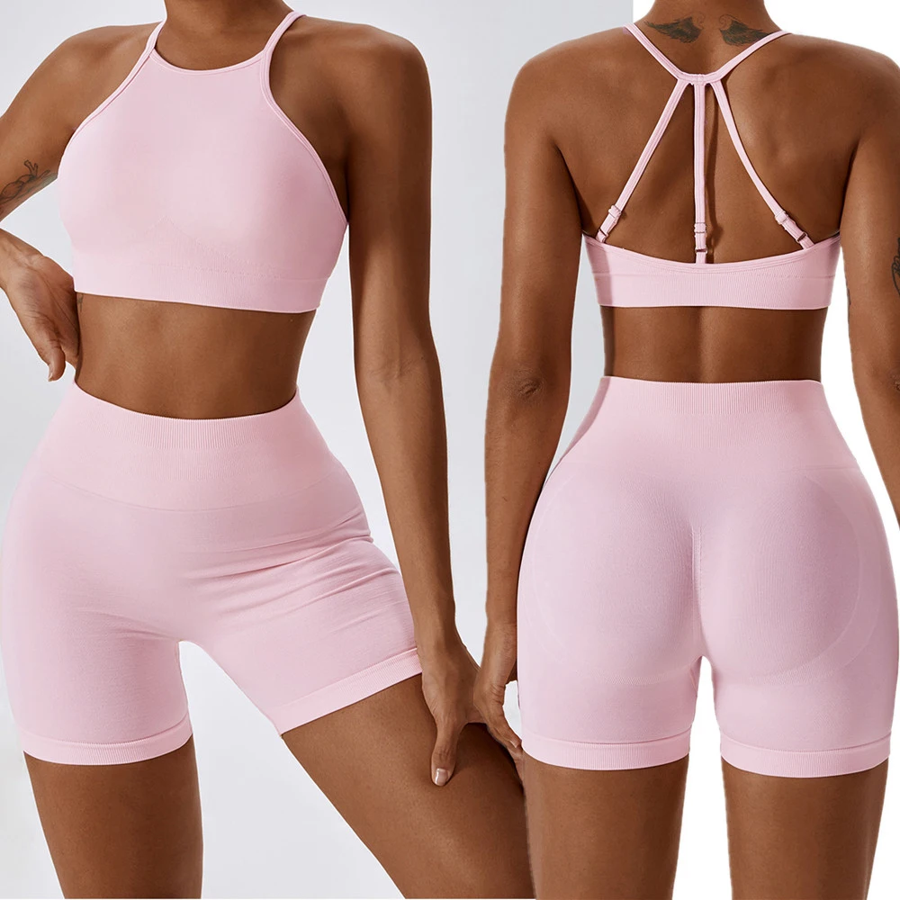 1/2Pcs Seamless Flex Running Yoga Set Women Workout Pant Gym Fitness Shorts Female Scrunch Leggings Exercise Active Wear Suits yoga set sports set gym workout set sportswear set fitness set yoga pants set