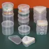 1Pcs Transparent Powder Puff Box Makeup Egg Head Rope Storage Case Fan Square Round Shaped Dustproof Jewelry Organizer Case 1