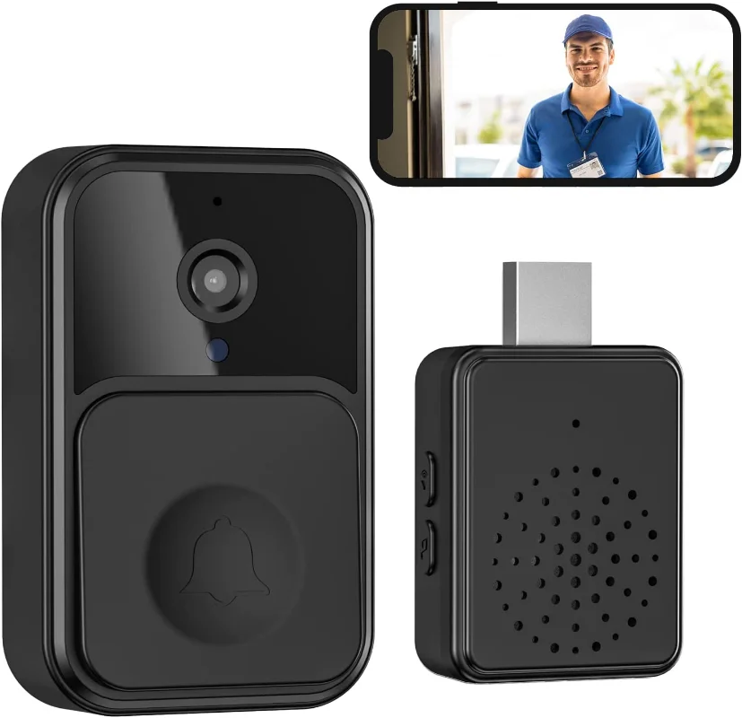 

Video Doorbell Wireless Doorbell Camera Smart Rechargeable Battery Operated Doorbell with Two-Way Audio, HD Video, Night Vision