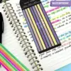 1280Pcs Highlighter Tape, Transparent Sticky Long Page Markers Tabs, Morandi Neon Clear Highlighter Strips Flags Stickers, Book 3