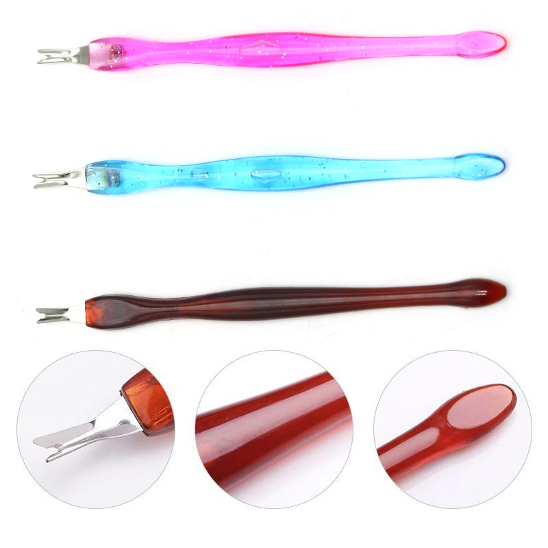 Manicure Tools Nail Art Pusher Cuticle Pusher Dead Skin Remover 6pcs/Lot Cuticle Pusher Manicure Tools To Repair Dead Skin Fork Push Rod Along Crystal Horny Nail Tools Mix Color