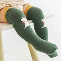 New Infant Baby Girls Boys Soft Cotton Children Socks Kids Knee High Cute Printing Long Sock Candy Color Toddler Newborn Socken 3