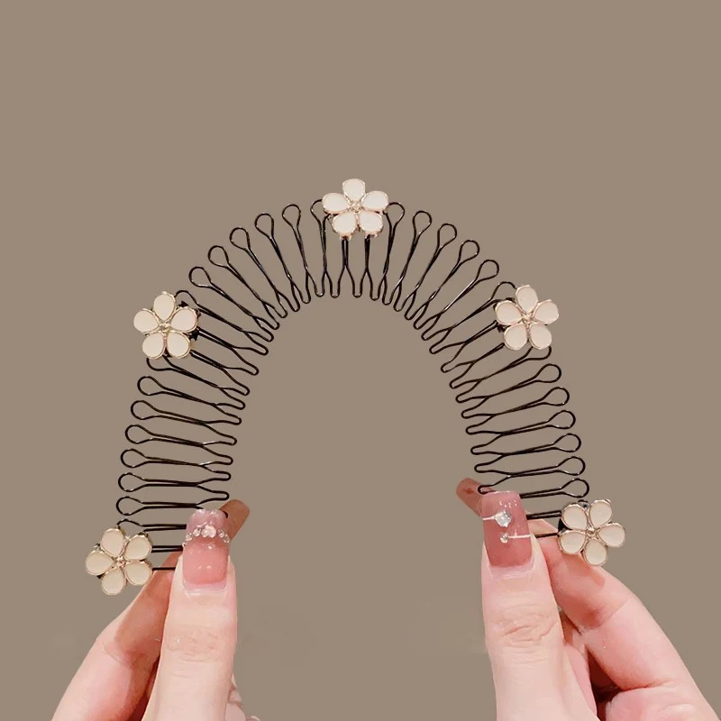 Camellia Hair Comb Invisible Bangs Hair Clip Tidy Artifact Hair pin Girls Hairpin Women Tools Fixed Inser Comb Hair Accessories