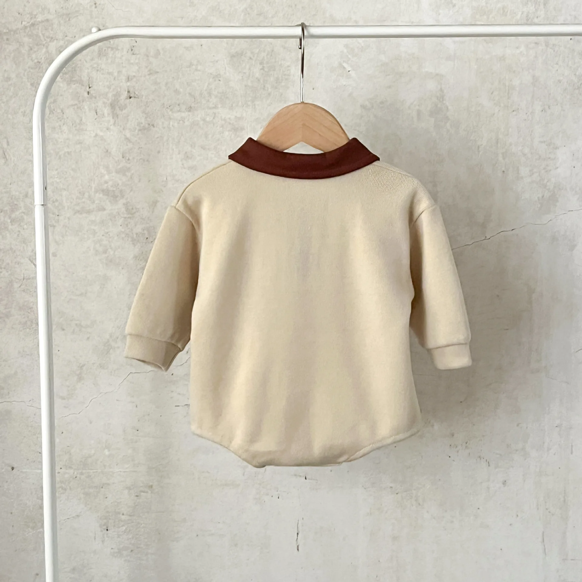 Autumn Infant Baby Boys Rompers Cotton Long Sleeve Letter Newborn Boys Bodysuits Turn Down Collar Kids Boys One-piece Jumpsuits 3