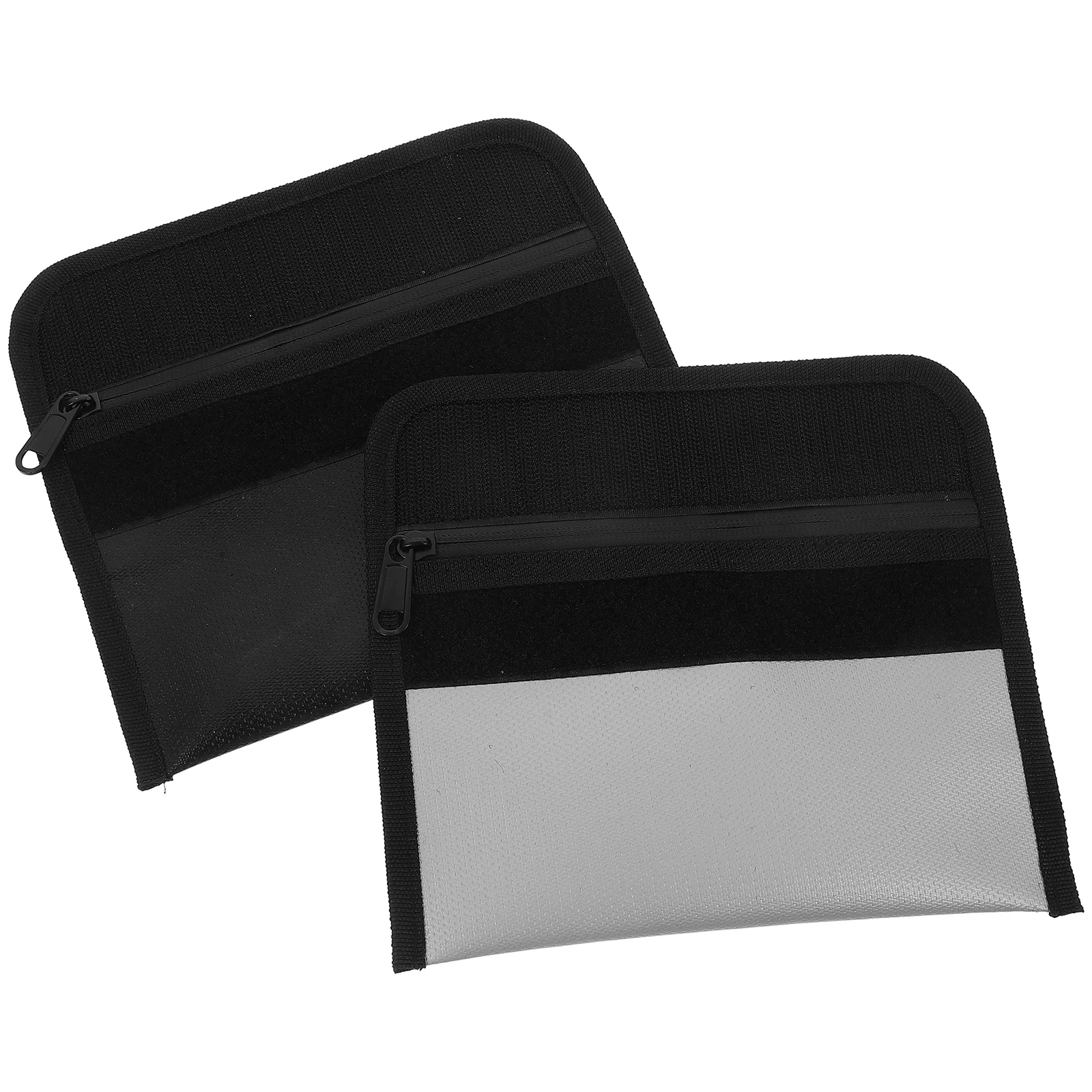 

2 Pcs Fireproof File Bag Money Safe Holder for Cash Glass Fiber Silicone Cloth Important Document Pouch