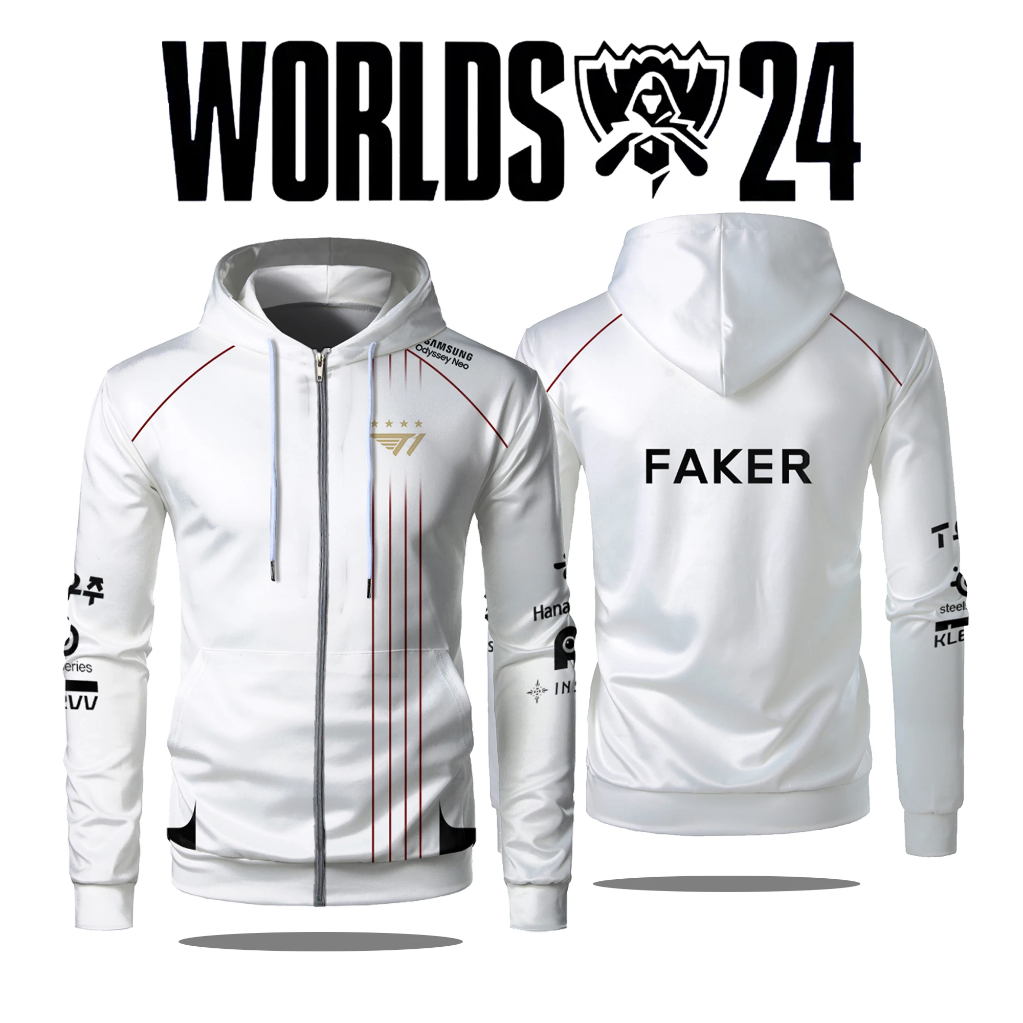 2024 New T1 Esports Team Uniform Zip Up Hoodie League Of Legends