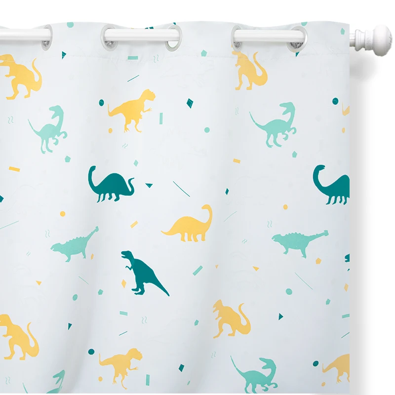 Muwago Children's Curtain Bay Window High Shading Noise Reduction Heat Insulation Curtain Tyrannosaurus Rex Luminous Curtain 2