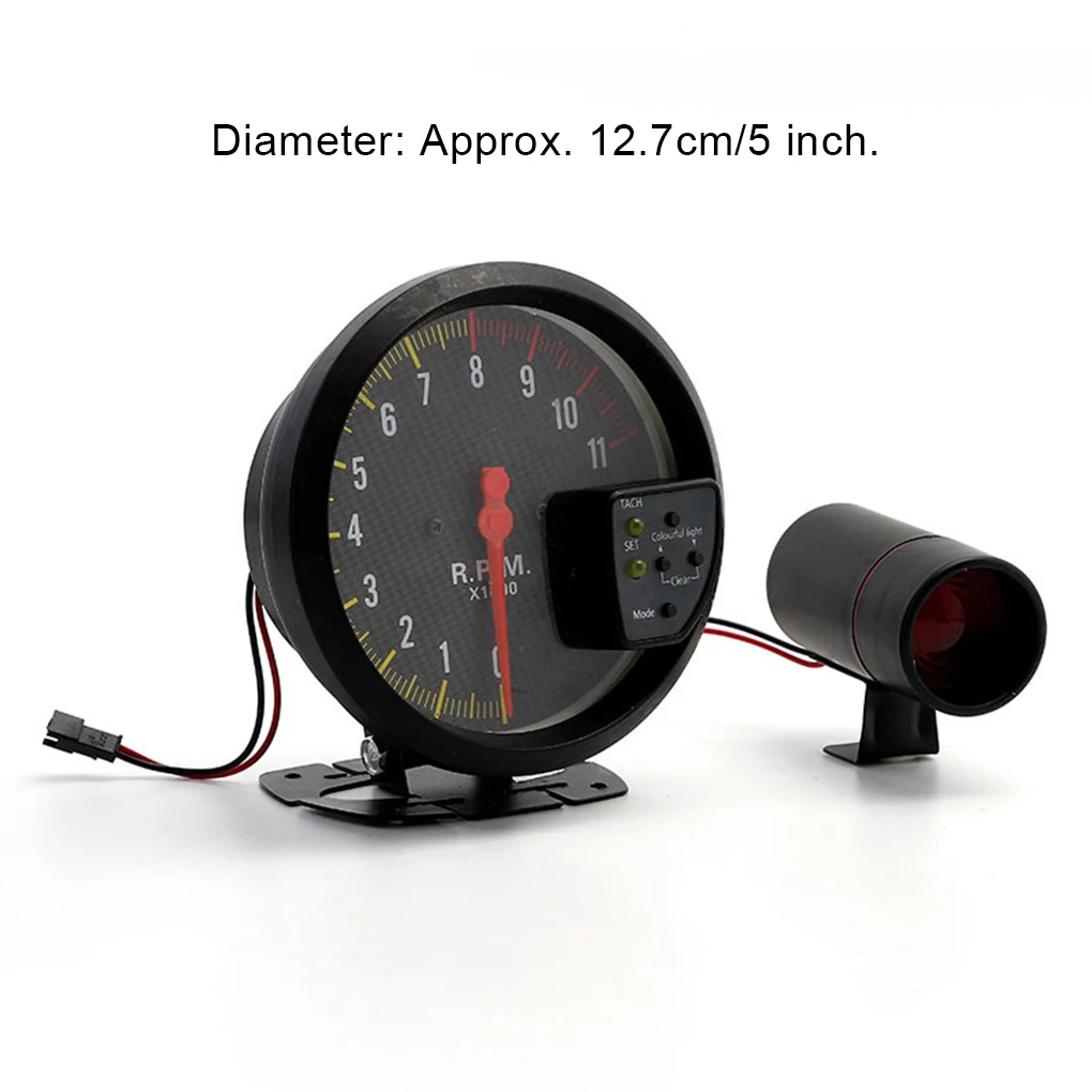 

Universal 12V 5 Inch Car Tachometer Motorcycle Adjustable Rotation Speed Meter Automotive Automobile Modification Black