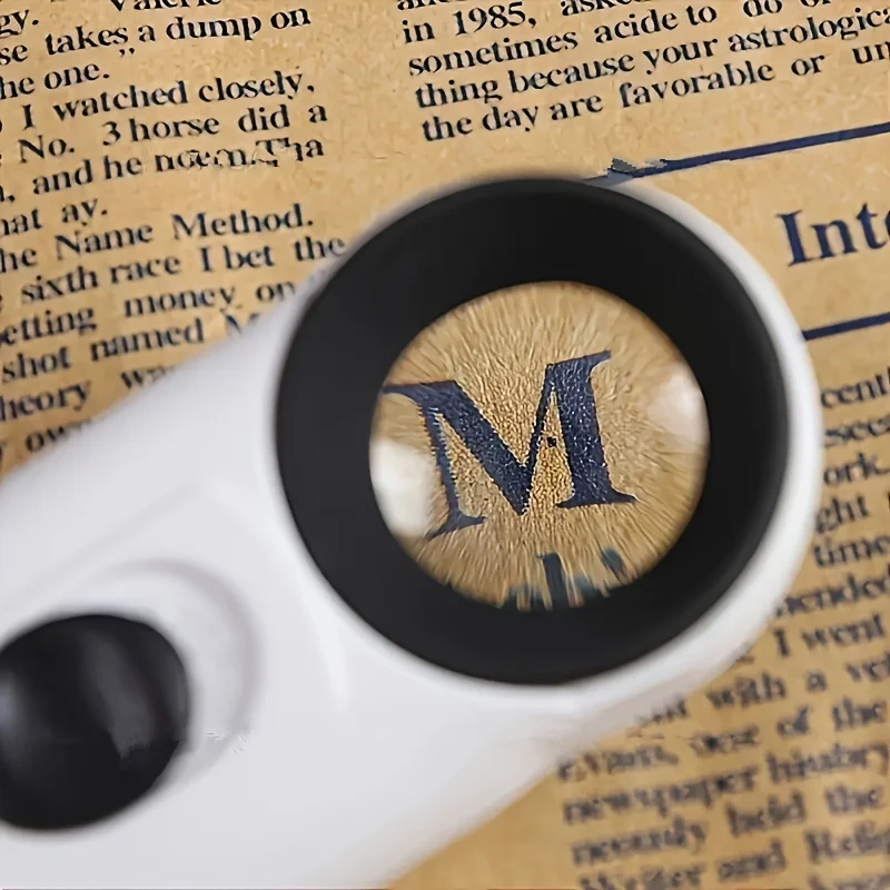 40X Handheld Magnifier With Dual LED Lights For Jewelry Diamond Jade Identification HD Magnifying Glass With Portable Case