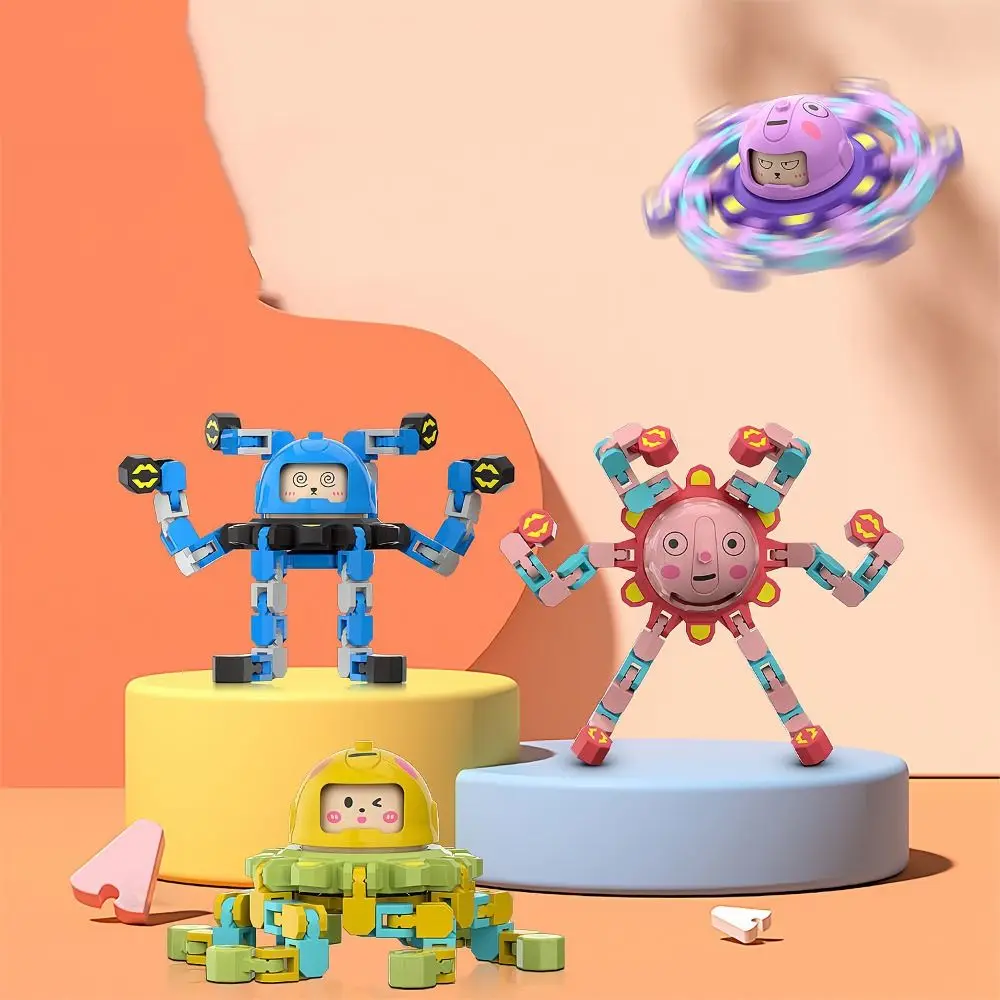 Plastics Mechanical Luminous Gyroscope Octopus Robot No Resistance Fingertip Versatile Chain Manual Interesting