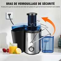 BRIEFNESS EXTRACTOR DE JUGO ELECTRICO 1000W - Exprimidor Frutas/Verduras, Licuadora Compacta 500ML Antigoteo, Cuchilla Acero Inoxidable y Bocal Ancho (Jugo Fresco, Máquina para Zumo Natural) 6