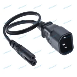 Universal Power Adapter Cable - IEC 320 C14 Male to Figure 8 C7 Female, 0.3m - 3m, 2.5A Capacity (0.3m)