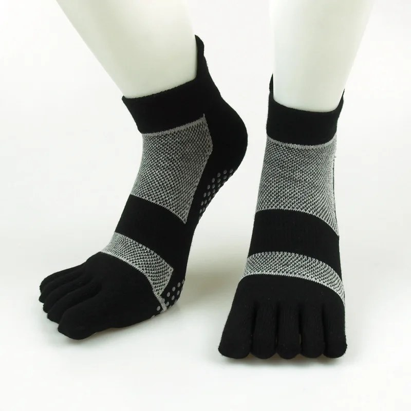 3 Pairs Short 5 Fingers Grip Socks Silicone Non-slip Floor Socks Mens Womens Sport Trampoline Fitness Pilates Yoga Socks Ankle
