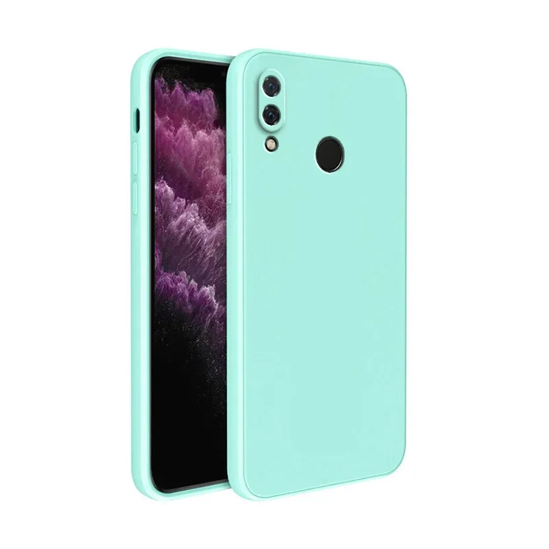 Luxury Liquid Silicone Square Soft Phone Case with Camera Protection - Classic Thin Cover