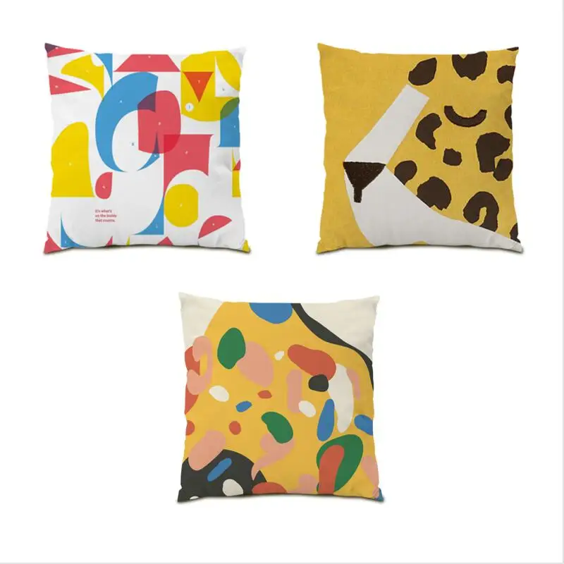

Pillow Cover Velvet Decoration Home Geometric Throw Pillow Covers Polyester Linen Living Room Decoration Abstract Art Bed E0408