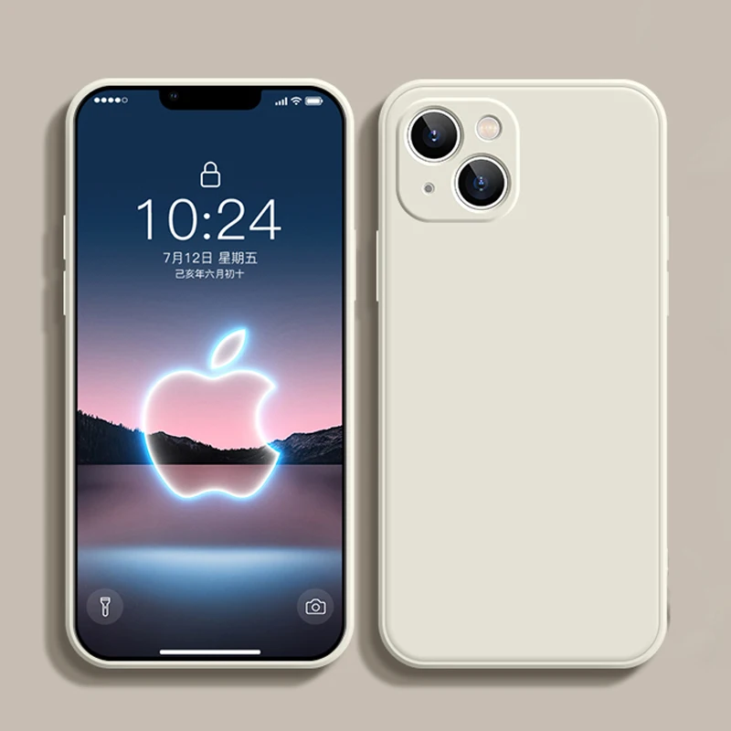 Квадратный чехол из жидкого силикона для iPhone 11 12 13 Pro Max X XS 7 8 Plus SE 2020 мягкий
