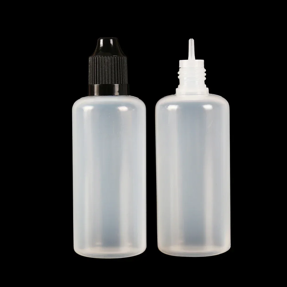 20PCS 5ml-120ml Dropper Bottles Plasitc LDPE Empty Squeezable Eye Juice Essecn Container CRC Cap Long Dropper Tip + Funnels