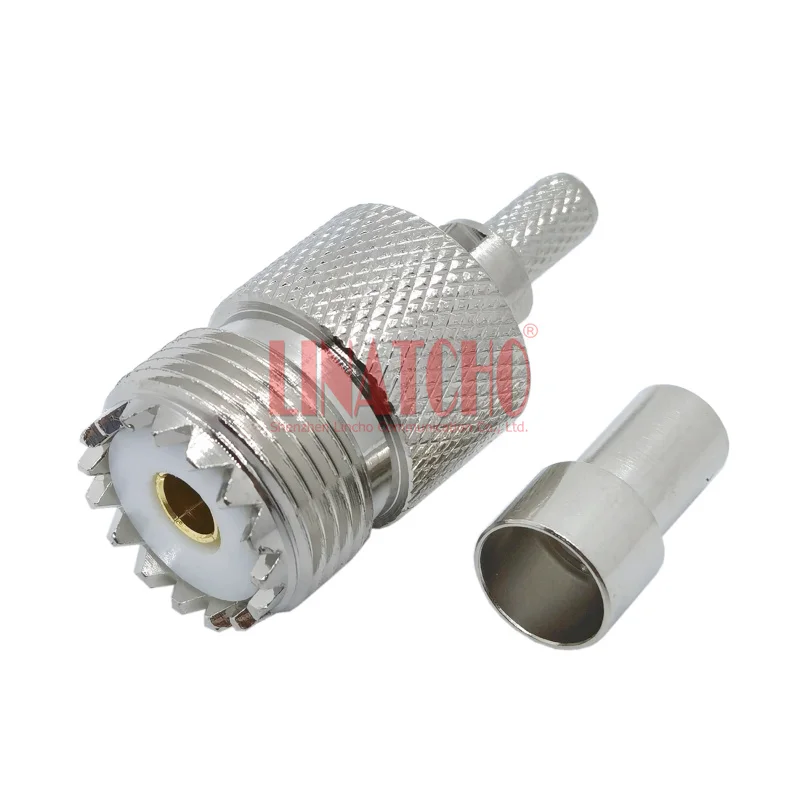 Copper Nickel Plated RG142 RG141 LMR195 RG58 3D-FB Cable Crimp SO239 UHF Female Connector laoa cat7 ftp rj45 crystal cable connector copper shell gold plated shielded network cable head