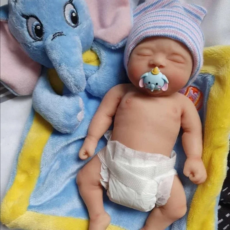 

Babeside Eli Reborn Baby Doll Boy Micro Preemie Full Body Silicone Baby Doll Lifelike Mini Reborn Doll Surprice Anti-Stress