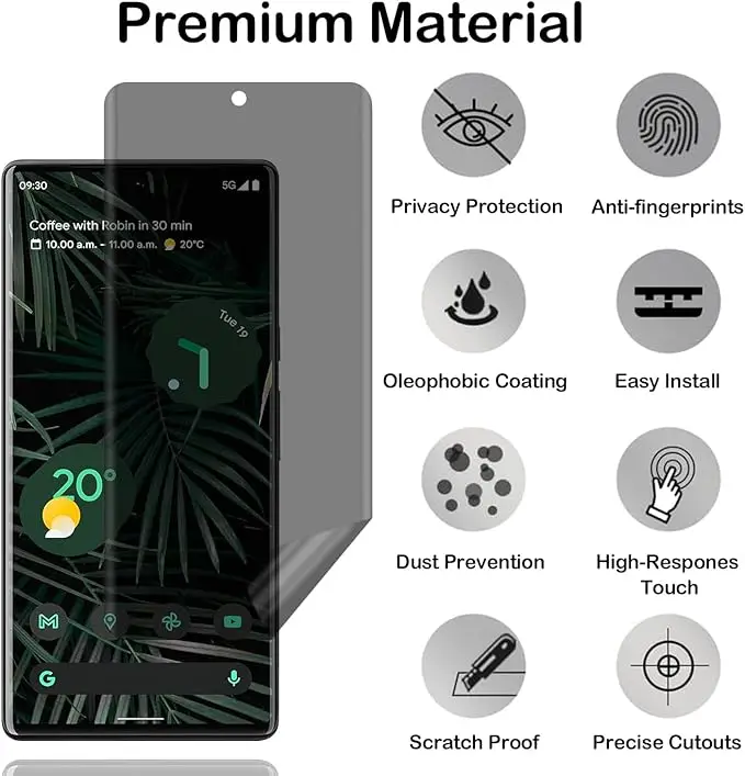Privacy Hydrogel Film Anti-Spy Screen Protector (1-5 Pack)