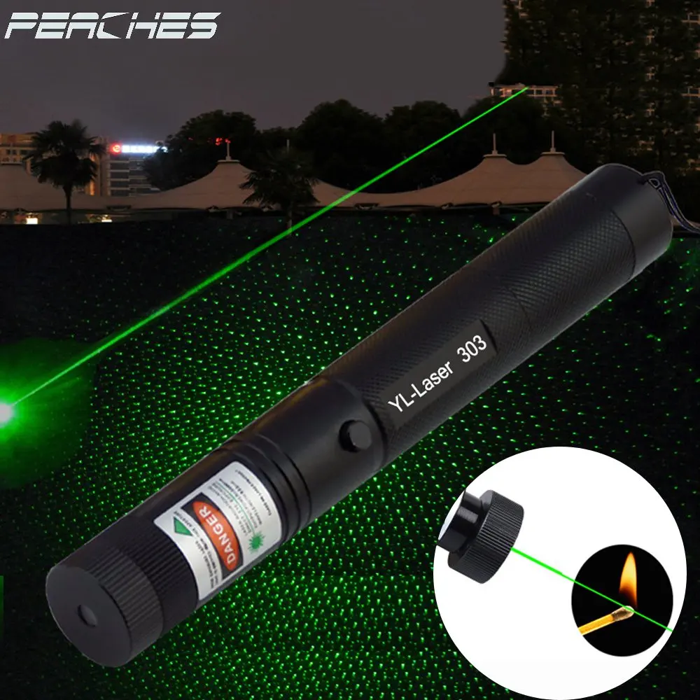 GreenLuminousLaserPointerPensPowerfulLasersSightPenAdjustableLaserTorchHunting