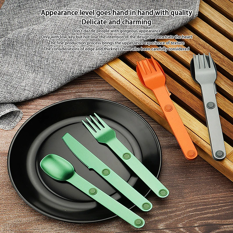 Camping Utensils Set 3PCS Camping Utensils Set Connect Magnetic Knife Fork Spoon Flatware Portable Camping Cutlery Travel Carry Kits Parts