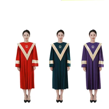 European Trend Christian Church Choir Hymn Robe Hallelujah Singing Poem Clothing Reverend Male and Female Pastor Uniform JT005