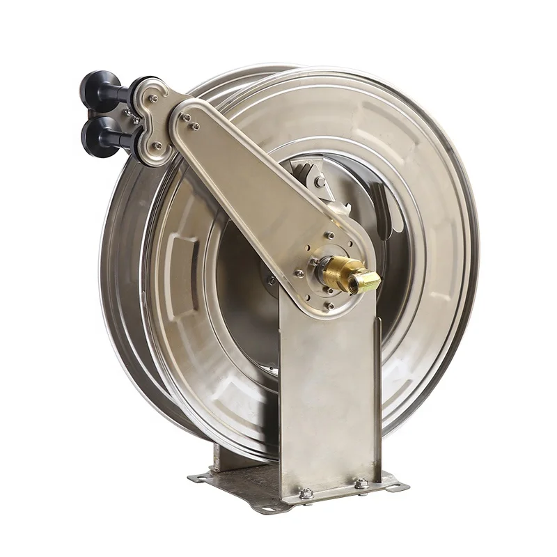 

SPS 5000PSI 66 FT 3/8'' 304 Stainless Steel Water Hose Reel Pressure Washer Double Arms Automatic Telescopic Hose Reel