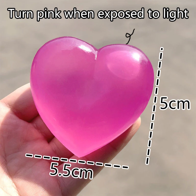 Cute Change Color Heart Squeeze Toy   Toy Anti-stress Vent Ball Slow Rebound Relieves Stress Toys 3