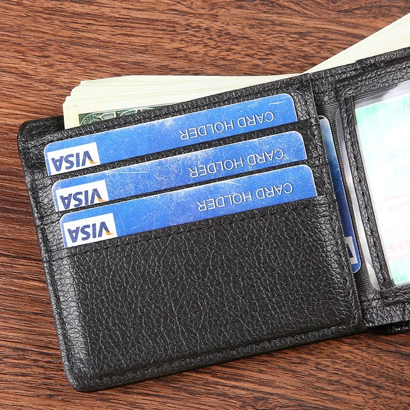 PU Leather Mens Wallet Premium Product Wallets for Man Short Black Walet Portefeuille Homme Short Purses 6